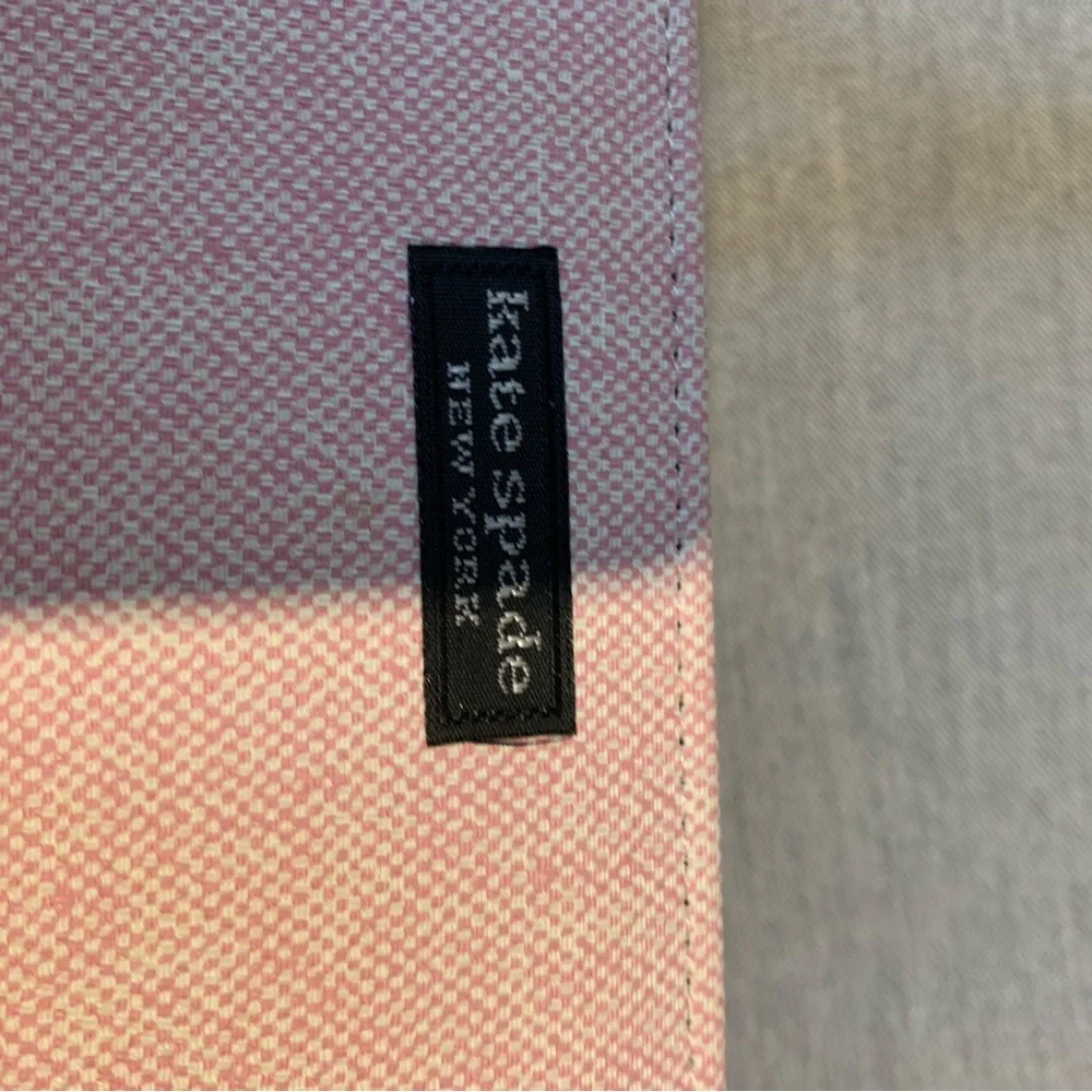 KATE SPADE PINK GREY HANDBAG MEDIUM SATCHEL PURSE FABRIC, CLASSIC STYLE - Picture 9 of 16